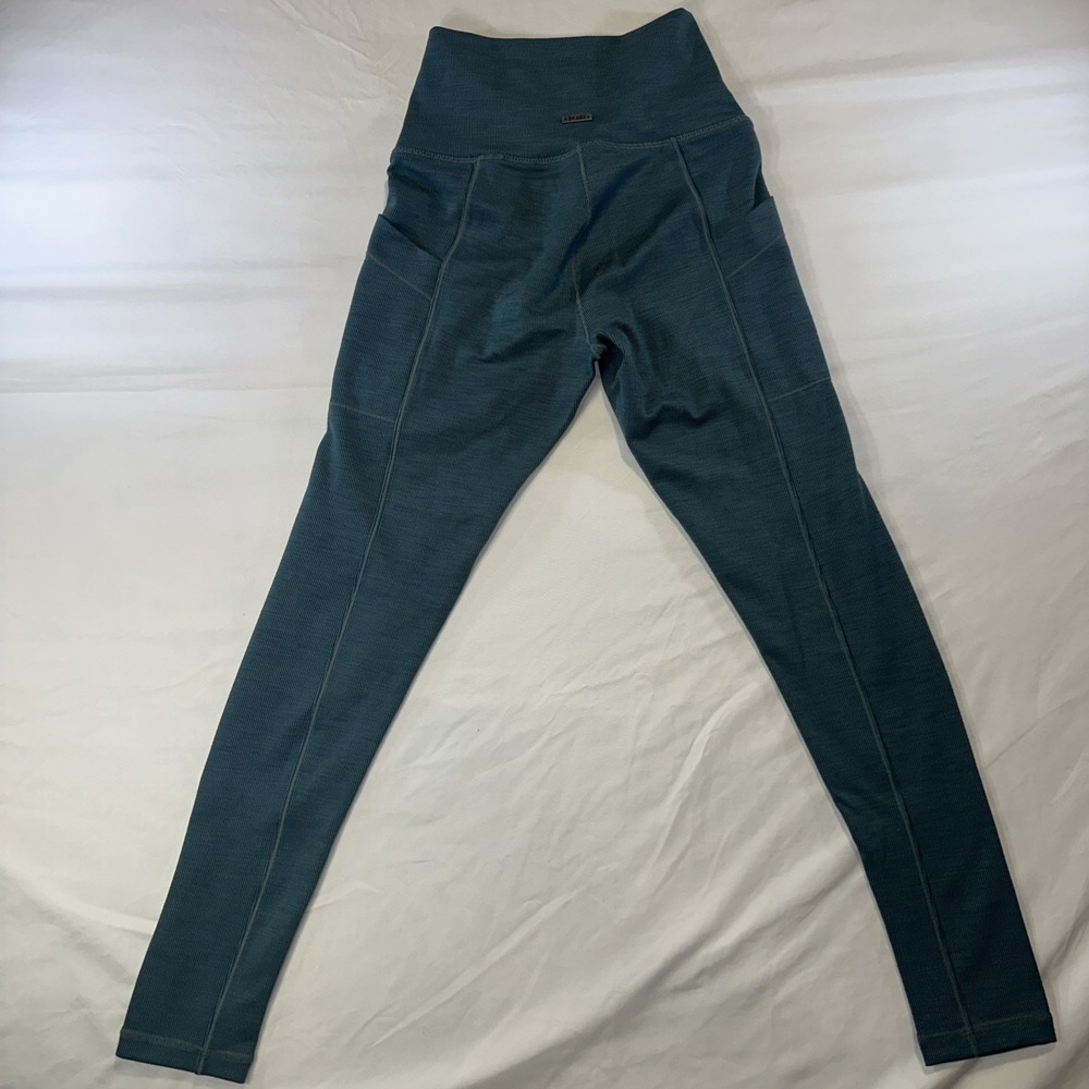 Prana Electa Ribbed High Waisted Leggings XS Pockets Yoga Gym